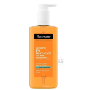 Neutrogena Clear and Defend 2% Salicylic Acid Oil Free Face Wash for Spot Prone Skin