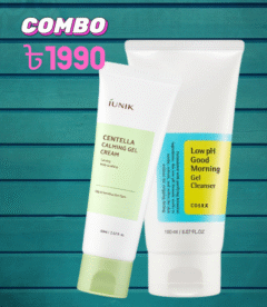 Calming Combo: COSRX Low pH Good Morning Gel Cleanser 150ml & IUNIK Centella Calming Gel Cream (60ml)
