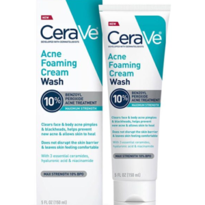 CeraVe Acne Foaming Cream Cleanser Benzoyl Peroxide 4% 150ml