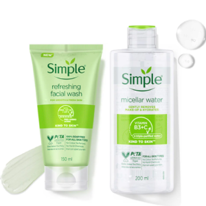 Simple Combo: Simple Kind To Skin Refreshing Facial Gel Wash 150ml & Simple Kind To Skin Micellar Cleansing Water 200ml