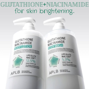 APLB Skin Bighting Combo: APLB Glutathione Niacinamide Body Lotion 300ml & APLB Glutathione Niacinamide Body Wash 300ml