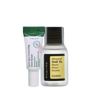 COSRX and AXIS-Y Combo: AXIS-Y Dark Spot Correcting Glow Serum 5ml & COSRX Advanced Snail 96 Mucin Power Essence mini 30ml