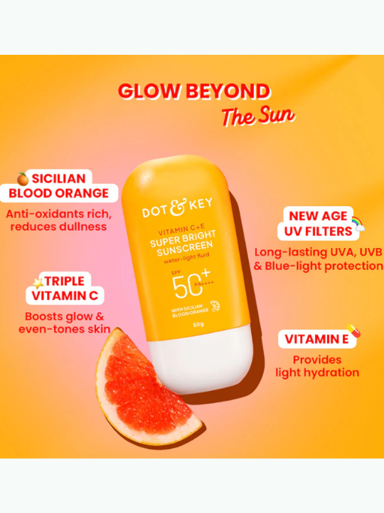 Dot & Key Vitamin C + E Super Bright Sunscreen SPF 50+ PA++++ - Image 3