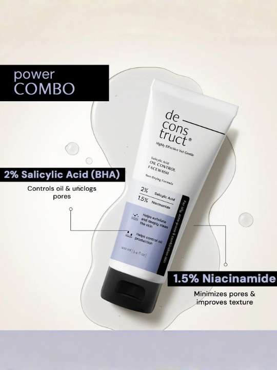 Deconstruct Salicylic Acid Oil Control Face Wash 100ml - Image 3